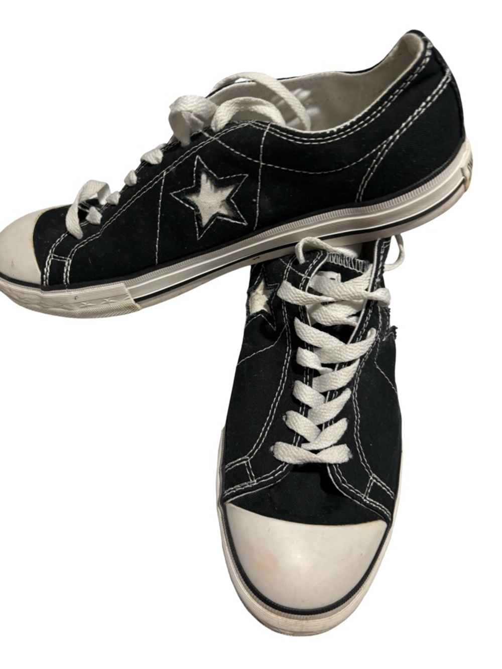 Converse One Star Low Top Black Canvas Sneakers Size 10